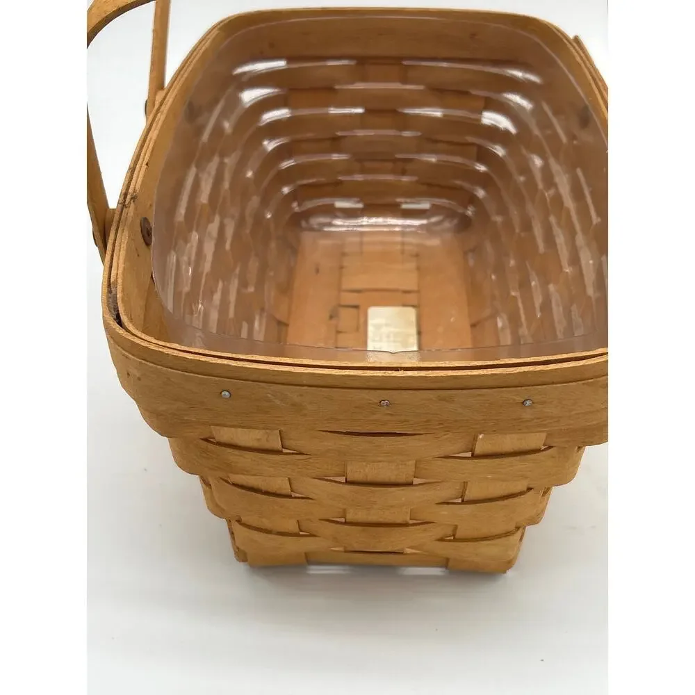 Vintage Longaberger Basket 1996 Handwoven Dresden Ohio Double Swing Handles